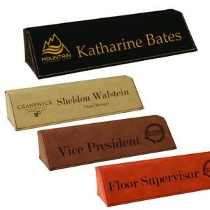 Laserable Leatherette Desk Wedge Name Plate - Screened