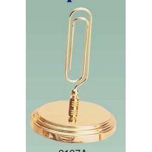 Brass Round Jumbo Memo Clip (Screened) - ON SALE - LIMITED STOCK