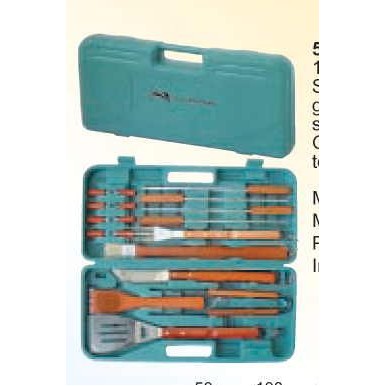 22"x9-1/2"x3" 18 Piece Barbeque Tool Kit (Screened)
