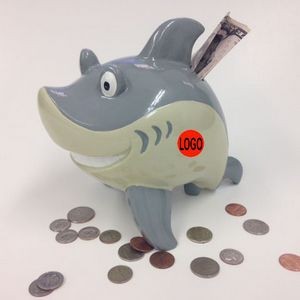 7" Great White Shark Coin Bank