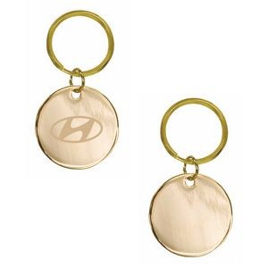 Gold Plated Brass Round Keyring (1.5