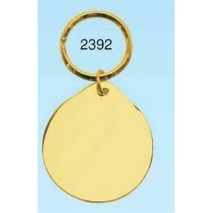 Gold Plated Solid Brass Round Key Ring (Engraved)