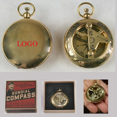 Solid Brass Sundial and Compass