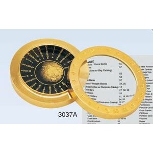 2-in-1 World Time Table w/ Magnifier (2 5/8"x5/8") (Screened)