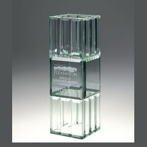 Jade Glass Trophy w/Starlight Vase- Medium