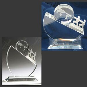 Unique Clear Optic Glass World Globe Award