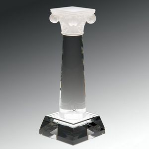 Unique Lead Crystal Column Award - Sandblast Etch