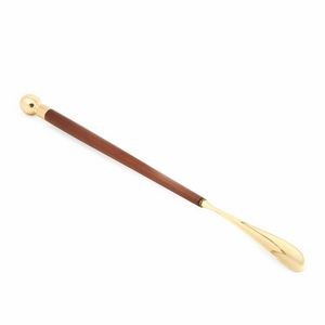 Elegant Brass And Wood Shoe Horn