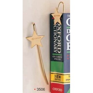 5-3/4"x1/2" Gold Plated Solid Brass Star Bookmark (Screened) - ON SALE - LIMITED STOCK