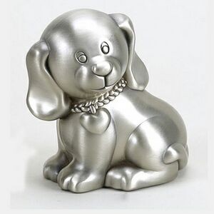Pewter Puppy Bank