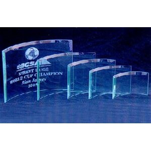 Jade Glass Beveled Bent Glass Award (Sand Blasted)