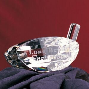Golf Driver Optic Crystal Paperweight - Large (Sandblasted)