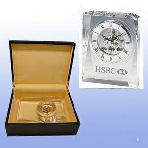 Crystal Trophy Clock (Engraved)