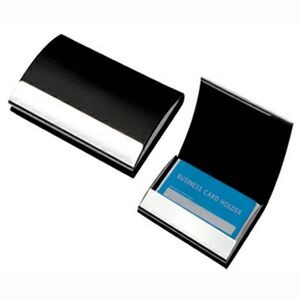 Leatherette Business Card Case w/Stainless Steel Engraving Plate