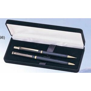 Matte Black Mechanical 1/2 Mm Pencil & Ball Pen Set (Silkscreen)