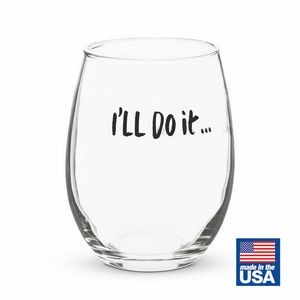 9 Oz. Stemless Crystal Wine Glass ( MADE IN USA ).