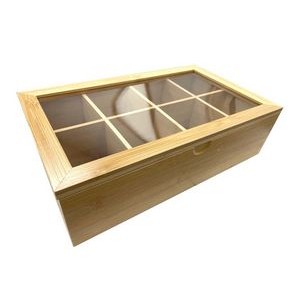 Bamboo Tea Box With 8 Compartments