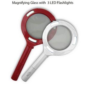 2X Power Executive Magnifying Glass with 3 LED Flashlights
