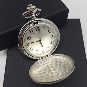 Brushed Stainless Steel Pocket Watch w/12" Chain