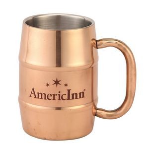 17 Oz. Copper Color Coated Stainless Steel Beer Barrel Mug