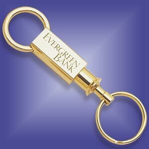 Chrome Plated Key Ring W/ 2 Rings & Quick Release