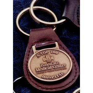 Brass Medal w/ Leather Key Fob (1.25"x0.102")