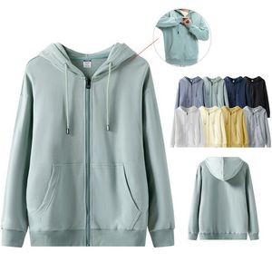 300GSM Unisex Full-Zip Hooded Sweatshirt