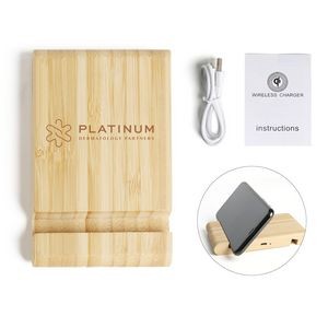 Bamboo Wireless Charger with Phone Holder