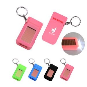 Solar Powered Light Keychain With Whistle
