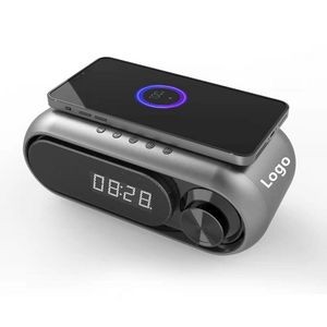 Wireless Charging Alarm Clock Radio with Bluetooth Speaker Bedside Digital Alarm Clock