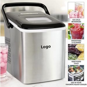 Automatic Self-Cleaning Portable Electric Countertop Ice Maker Machine With Handle