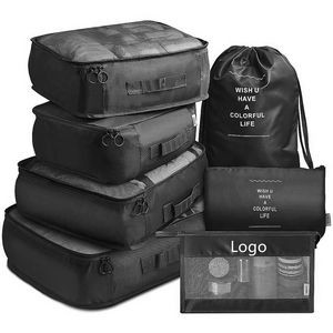 7 Pcs Travel Luggage Packing Organizers Cube Set Toiletry Bag