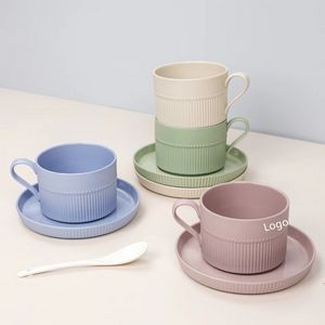 8.5 Oz Ceramic Coffee Cup With Saucer Porcelain Tea Cup Espresso Cup