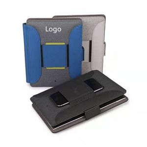 Multi-function Wireless Charging Note Book with USB Ports,Power Bank ,Travel Portfolio Organizer