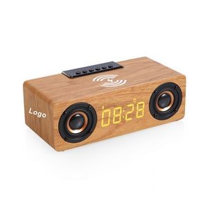 Retro Speaker Alarm Clock with Wireless Charger