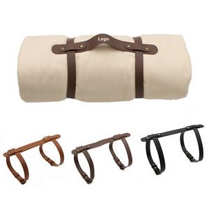 PU Leather Carrying Strap For Yoga Mat Picnic Blanket Carry Strap