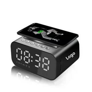 Bedside Digital Alarm Clock Wireless Charging Speaker Radio