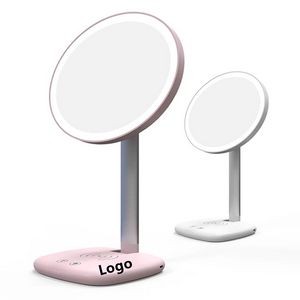 3 in 1 Rechargeable LED Light Make Up Vanity Mirror With Wireless Charger Desk Lamp