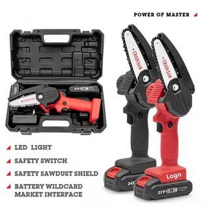 Handheld Cordless 6inch Mini Chainsaw Electric Chainsaw for Tree Trimming and Branch Wood Cutting