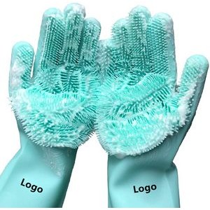 Magic Dishwashing Cleaning Sponge Gloves Pet Grooming Gloves