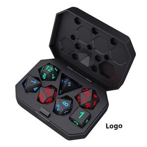Rechargable Light Up Dungeons and Dragons Polyhedral Dice Set With Charging Box Bar RPG Game