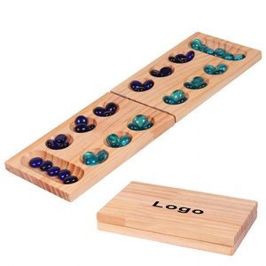 Mancala Board Game Set with Folding Wooden Board