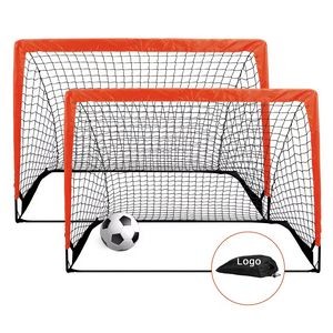 Portable Kids Soccer Goal for Backyard Practice Soccer Net with Carry Bag Set of 2