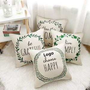 Wreath Decorative Throw Pillow Covers for Sofa Couch Home Farmhouse Decor 18x18 Inch