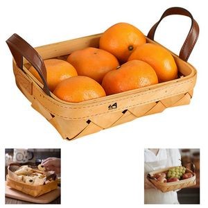 Wood Chip Basket With Handles
