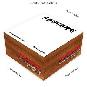 4" x 4" x 2" Non-Adhesive note cube with 4cp imprinted sides; includes sheet imprint 1-4cp