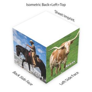 3" x 3" x 3" Sticky note cube with imprinted sides in 4cp