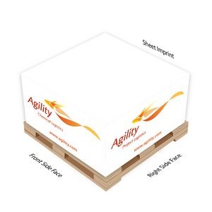 3-3/8" x 3-3/8" x 1-3/4" Sticky note cube with side imprints -with full color-mini pallet not incl.