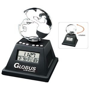 Solar Powered Moving Globe w/Alarm Clock