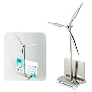 Chrome Metal Wind Turbine Card Holder